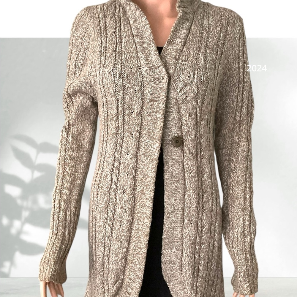 Hooked Up Hooded Sweater‎ SZ XL Women Dark Oak Ivory Winter Casual Corpcore Fall - Picture 8 of 8